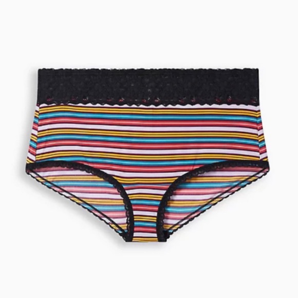🆕 Striped Second Skin Mid Rise Lace Trim Panty Brief 1 1X 14 16 NWT Torrid New! - Picture 3 of 4